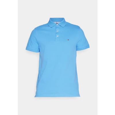 Image of Tommy Hilfiger Men&#039;s 1985 Slim Short Sleeve Polo, Blue (Blue Spell), XS