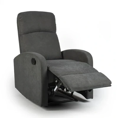 Image of EVRE Recliner Arm Chair with Adjustable Leg Rest and Reclining Functions Fabric Charcoal
