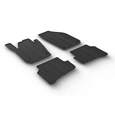 Image of Gledring 0480 Rubber car mats Set Suitable for Skoda Enyaq iV 2020 (T Profile 4 Pieces + mounting Clips), Black