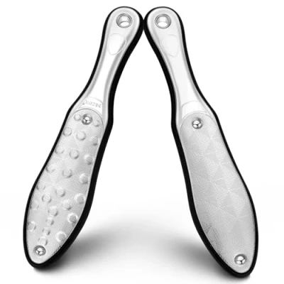 Image of BEZOX Heavy Duty Stainless Steel Full Body Foot File, Professional Double Side Pedicure Dead Hard Cracked Skin Calluses Remover, Portable Care Tool