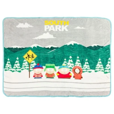 Image of Silver Buffalo South Park Bus Stop 45&quot; x 60&quot; Fleece Throw