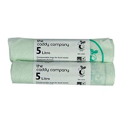 Image of The Caddy Company Compostable Bin Liners Green 5 Litre, 50 Bags