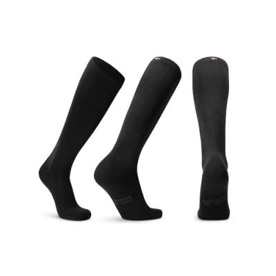 Image of DANISH ENDURANCE Compression Socks Men &amp; Women, Organic Cotton Flight Socks, Graduated 14 18 mmHg, Unisex, 39 42, Black