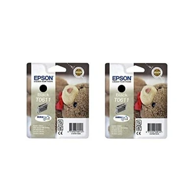 Image of Epson T061140 Original Ink Cartridges, Black (Twin Pack), Genuine