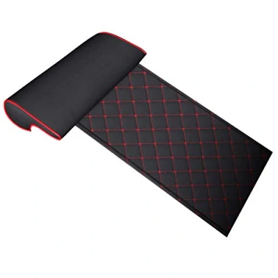 Image of GYMNLJY Car Seat Cushion with Comfort Leg Support Pillow, Rest Extended Leather For Long distance Driving Cars Buses Trains Office Home,Black2