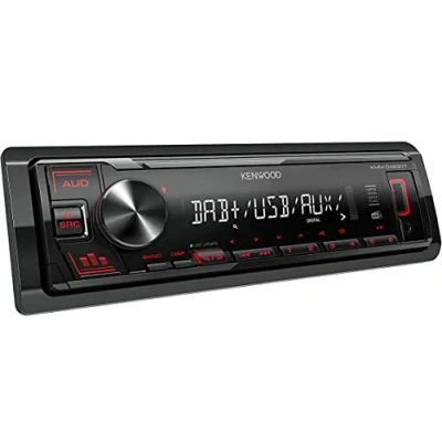 Image of Kenwood KMM DAB307 USB Car Radio with DAB+/FM (Sound Processor, USB, AUX, 4 x 50 Watt, Button Lighting Red, includes DAB+ antenna)