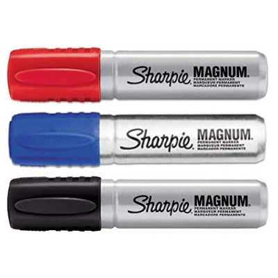 Image of Sharpie Magnum Blue + Black Red 3 Color Bundle Oversized Permanent Markers Chisel Tip