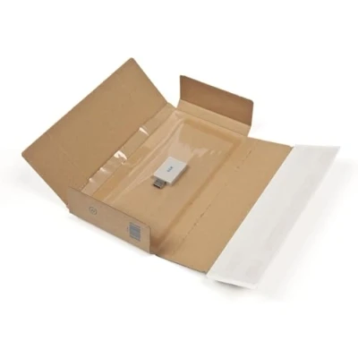 Image of Blake Purely Packaging 235 x 122 20 mm Peel &amp; Seal Super Secure Postal Box Tuck Flap (PSB10) Brown Kraft Pack of 25