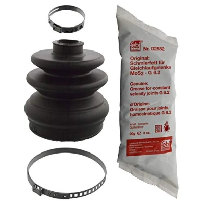 Image of 397414F125 CV Boot FEBI BILSTEIN 18771 Front Axle, transmission sided Rubber with grease clamps NISSAN: MICRA 2