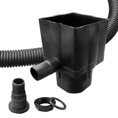 Image of Water Butt Diverter Kit Downpipe Waterbutt Filler Fits Both Round &amp; Square Downpipes Connect to