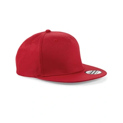 Image of Beechfield Snapback Rapper Cap Colour=Classic Red Size=O/S