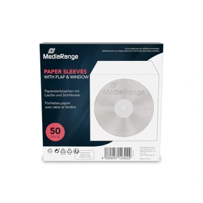 Image of MediaRange BOX65 CD Paper wrappers (50) with window