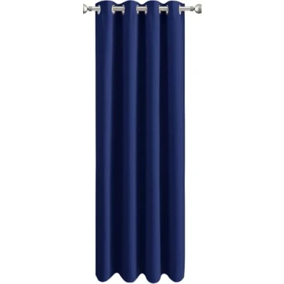 Image of Aspire Homeware Door Curtain Eyelet Blackout Curtains for Living Room Super Soft Thermal Insulated Single Panel 84 inch Drop Bedroom with Tie Back, Navy