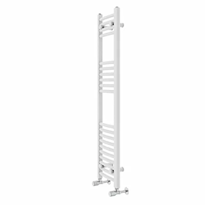 Image of Warmehaus Contemporary Curved Bathroom Heated Towel Rail Radiator Rad 1200 x 300mm White