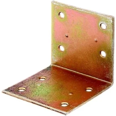 Image of ALBERTS Yellow Galvanised Zinc Mounting Bracket, Corner Mount, 60 x mm, 25 STK