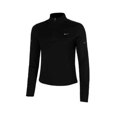 Image of Nike Dri Fit Swift Half Zip Running Top for Women Black/Reflective Silver Performance Shirt