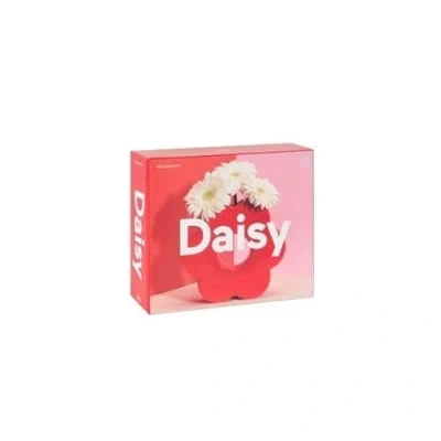 Image of DOIY Modern Decorative Vase Daisy Shape Design Made with Ceramic for Flowers Red 5x20x18cm