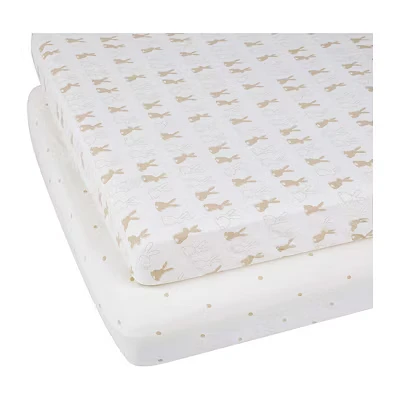 Image of Ickle Bubba Fitted Cotbed Sheets Bunnychino 2 Pack