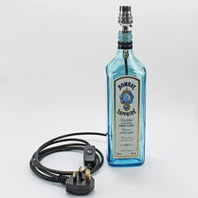 Image of Bottle Lamp kit21 19 21mm Bung Black Cable Chrome Lampholder.