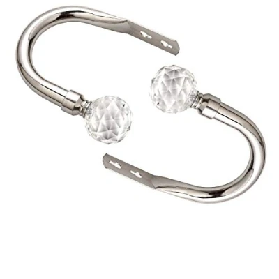 Image of viceroy bedding Crystal Ball Pair of Matching Holdback to Stunning Curtain Poles. (Brushed Chrome, Holdback)