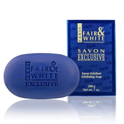 Image of FAIR &amp; WHITE Exclusive Exfoliating Soap, 200g / 7oz Moisturizing Bar Soap For Face and Body
