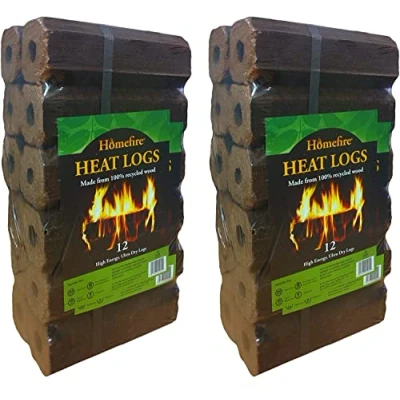 Image of Homefire High Energy Ultra Dry Heat Logs Open Fire Log Eco Wood Fuel (24 Logs)