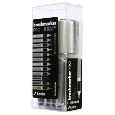 Image of KARIN Brushmarker PRO 12 &quot;Grey colours set
