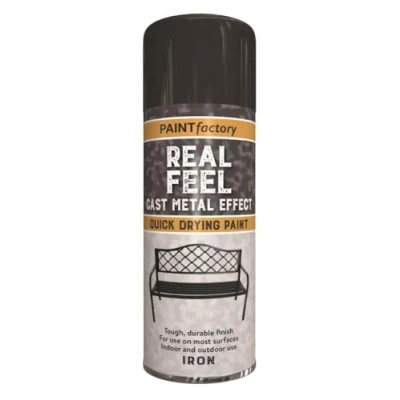 Image of RAPIDE PF Real Feel Cast Metal Spray Paint Iron 400ML Adds Form, Elegance &amp; Textured to Indoor Outdoor Surfaces Perfect for Crafts, Hobbies DIY Projects Metal, Wood Plastic