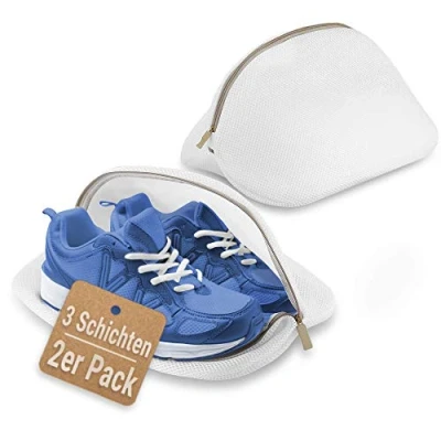 Image of ecooe Shoes Wash Bags, 2pcs Laundry Bags for with Durable Zips, Trainer Washing Machine Sneakers, Socks, Bras