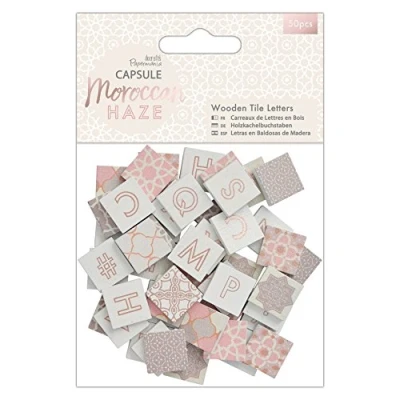 Image of Papermania Capsule Wooden Tile Letters, Wood, Moroccan Haze, 15 x 10.5 2 cm