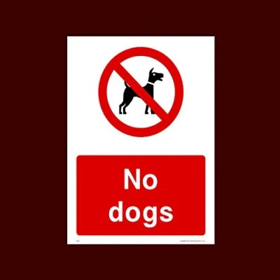 Image of No Dogs Plastic Sign with 4 Pre Drilled Holes (CA39) Warning, Farm, Dogs, Agriculture, Cattle, Sheep, Bull