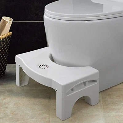Image of Folding Squatting Toilet Stool, Potty Poop 7 Inch Non Slip Bathroom Step Stool with Empty Box, Anti Consti pation Natural &amp; Comfortable Squat Aid for Kids Adults Seniors Elders