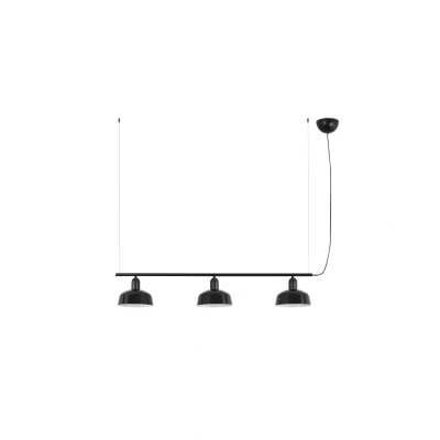 Image of Tatawin Small Bar Pendant Ceiling Light Black, Gloss Black 3x E27
