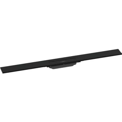 Image of hansgrohe 56052670 RainDrain Flex Ready Set Shower Drain 900 Can be Shortened for Wall Mounting Matt Black Complete Channel, 90 cm