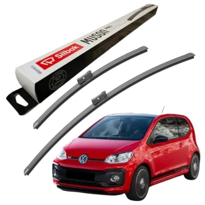 Image of Silbak Windscreen Wipers, fits for VW (VOLKSWAGEN) UP (2019 ONWARDS) Front Wiper Blades, 600mm/400mm