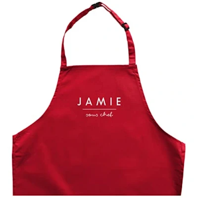 Image of Stickerscape Personalised sous chef apron (Child) (Red, Infant)