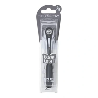 Image of IF Really Tiny Book Light (Grey) Compact Reading Lights for Books in Bed Flexible Clip On A Great Lamp with Batteries Included