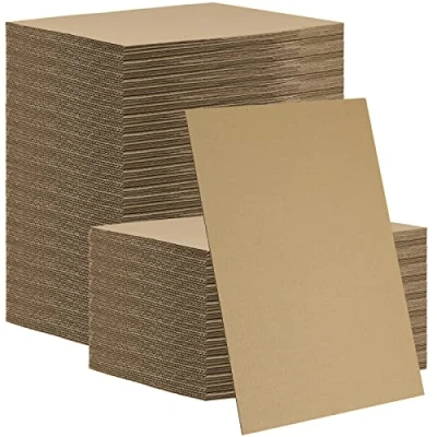 Image of PINGEUI 60 Pack A4 Corrugated Cardboard Sheets, 3mm Thick Kraft Board Sheets for Shipping, Mailing, Packaging, DIY Crafts, and Arts, Brown