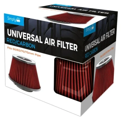 Image of 6x Simply Universal Air Filter Red Gauze Carbon Top AFU09