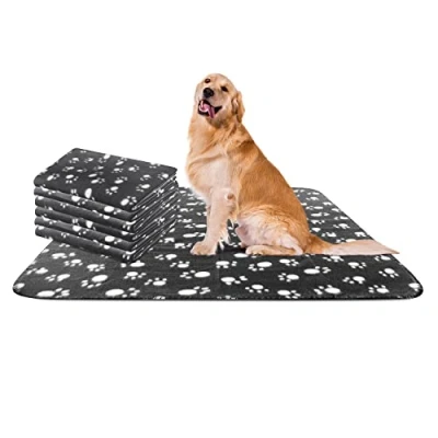 Image of Nobleza 6 x Dog Blanket Cat Cushion Puppy Kitten Sleep Pad Mat Pet Bed Cover Washable Warm Soft Fluffy Fleece Blankets Black 120 * 100 cm