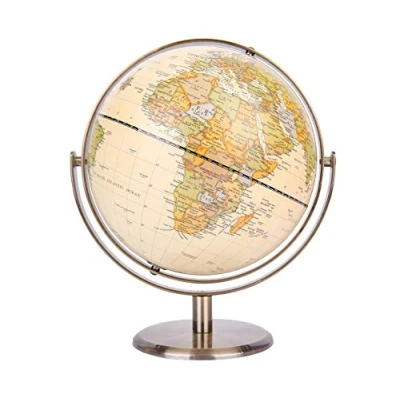 Image of Exerz 20cm Antique Globe Metal Arc and Base Bronzed Colour World All direction 360 Rotation Modern Map in Vintage