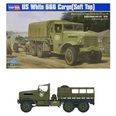 Image of Hobbyboss 1:35 Scale US White 666 Cargo (Soft Top) Assembly Kit
