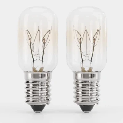 Image of greate. 2X Fridge Bulb 15W Screw E14 Warm White Bulbs for Sewing Machine, Salt lamp, Freezer, Refrigerator Machine with T22, 90 Lumens &amp; 2700K lamp