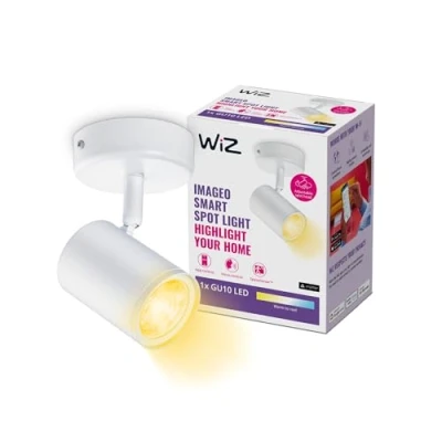 Image of WiZ Tunable White Smart Connected WiFi Imageo Build on Spot Lights [1 White]. 5W, Warm to Cool Light, App Control for Home Indoor Lighting, Livingroom, Bedroom.