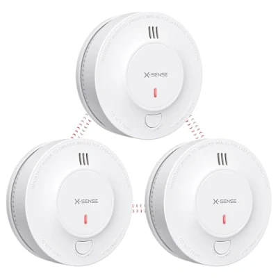 Image of X Sense Wireless Interlinked Smoke Alarm Detector with Sealed 10 Year Battery, Interconnected Fire Conforms to EN 14604 Standard, Link+, SD19 W, 3 Pack