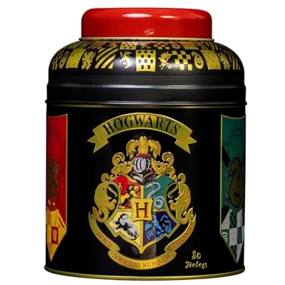 Image of New English Teas Harry Potter Hogwarts House Crest Tea Caddy with 80 Breakfast Teabags