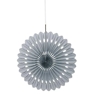 Image of Unique Party 63194 40cm Silver Tissue Paper Fan Decoration