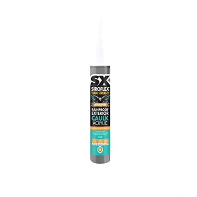 Image of SX White Rainproof Exterior Caulk Acrylic Instantly Rain Resistant Long Lasting Flexible Seal Overpaintable Interior &amp; Use 310ml