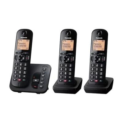 Image of Panasonic KX TGC263E Digital Cordless Phones: 18 min answering machine, dedicated call block button, an easy to read dot matrix display and a hands free speakerphone