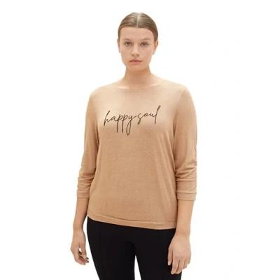 Image of TOM TAILOR Women&#039;s 1038833 Plus Size T Shirt, 32399 Blush Mahogany Melange, 20